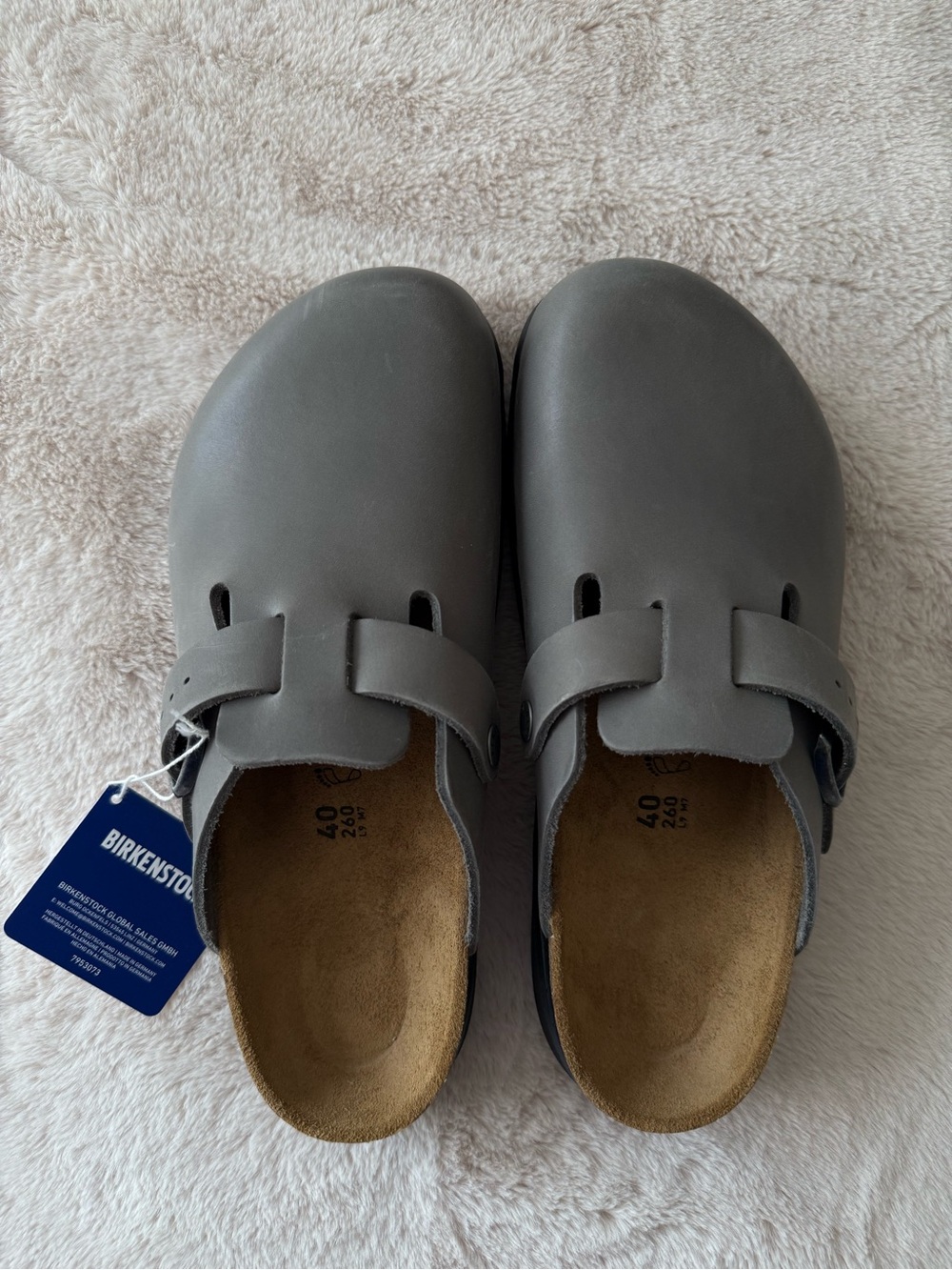 NWT Birkenstock Men’s Boston CT Clog Iron Oiled Leather Size 40 / 7 - Picture 2 of 14